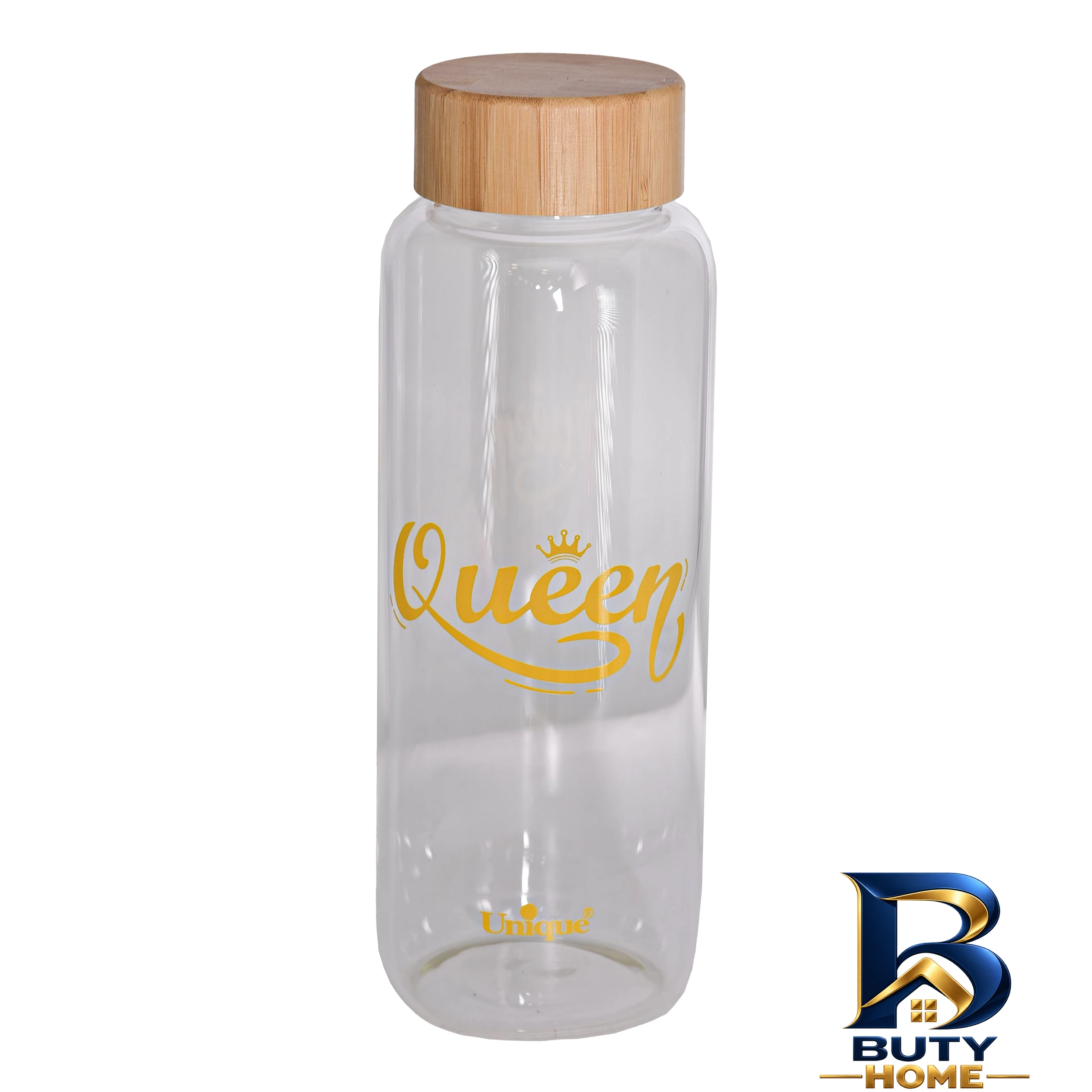 نمای بسته بندی بطری آب یونیک طرح queen کد 3058 با گنجایش 1.03 لیتر برچسب و بسته بندی