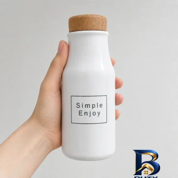نمای بسته بندی بطری شیر مدل Simple Enjoy با ظرفیت 0.5 لیتر برچسب و بسته بندی