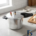 نمای بسته بندی زودپز عظیما با گنجایش مناسب و بدنه آلومینیومی برچسب و بسته بندی