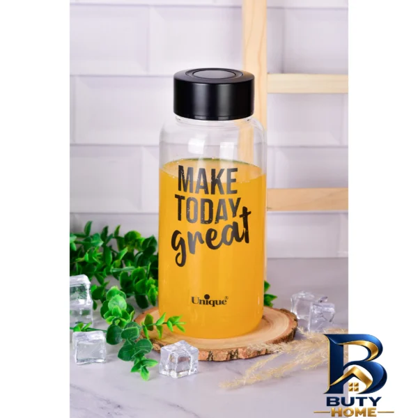 نمای بسته بندی بطری یونیک طرح make today مدل 3066 برچسب و بسته بندی