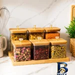 نمای بسته بندی بانکه هوم کت مدل راشین مجموعه ۷ عددی برچسب و بسته بندی