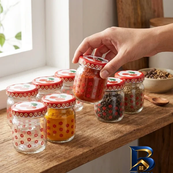 نمای بسته بندی جای ادویه کد 0086 بسته ۸ عددی برچسب و بسته بندی