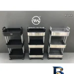 نمای بسته بندی ارگانایزر دبلیو اِس مدل سه طبقه چرخ دار کد TP۳۳-t اصل برچسب و بسته بندی