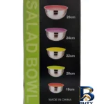 نمای بسته بندی لگن آشپزخانه مدل SALAD BOWL ست 5 عددی برچسب و بسته بندی