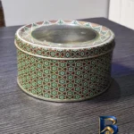 نمای بسته بندی ظرف زعفران و ادویه مدل خاتم کد KH-EX۲ بسته ۳ عددی اصل جزئیات برچسب و پرداخت بسته