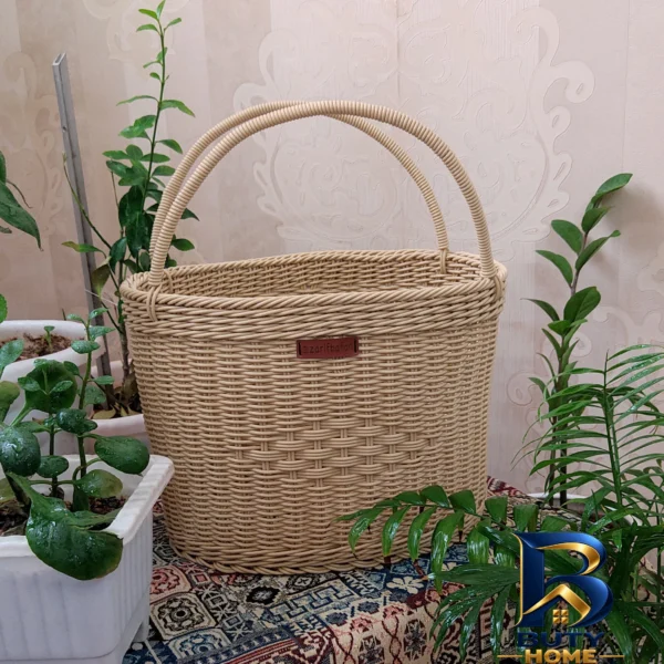 نمای بسته بندی سبد پیک نیک مدل کابوک با طراحی زیبا برچسب و بسته بندی