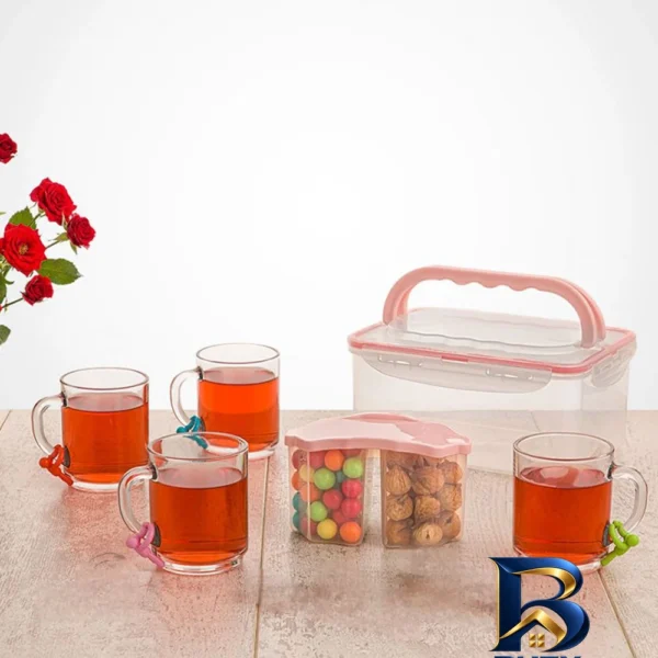 نمای بسته بندی سبد پیک نیک لیمون مدل چایخوری کد HS۱۷۸۳ چهار نفره اصل برچسب و بسته بندی