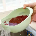 نمای جزئیات آبگیر و آبکش مدل Rice Washing Bowl نمای نزدیک دانه