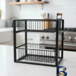 نمای بسته بندی نظم دهنده کابینت مدل دو طبقه کشویی کد AM۰۳ اصل برچسب و بسته بندی
