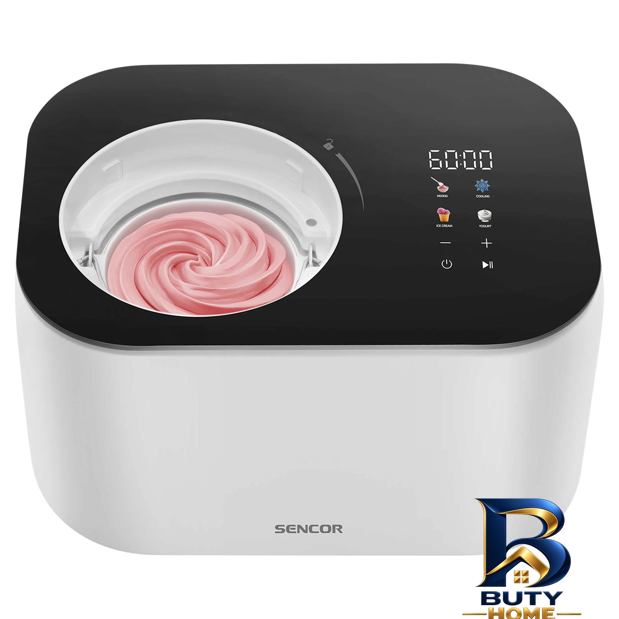 نمای کناری بستنی ساز سنکور مدل SIC 3000 WH با کیفیت عالی عمق قاب و پروفایل