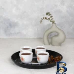 نمای بسته بندی سینی پلاستیکی بدون دسته مهروز مدل 6003 فنجان سایز 36×36 سانتی متر برچسب و بسته بندی
