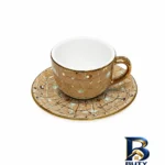 نمای بسته بندی ست فنجان و نعلبکی ۱۲ پارچه برای ۶ نفره کد 1 برچسب و بسته بندی