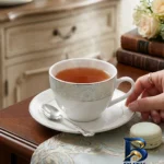 نمای بسته بندی سرویس چایخوری ۱۲ پارچه ۶ نفره مدل مونالیزا برچسب و بسته بندی