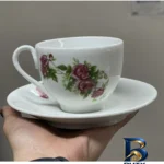 نمای بسته بندی سرویس چای خوری ۱۴ پارچه مرجان مدل گل سرخی کد 7200510281 برچسب و بسته بندی