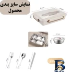نمای بسته بندی ظرف غذا بنتوباکس مدل 1218 با کیفیت عالی برچسب و بسته بندی