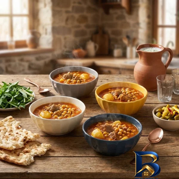 نمای بسته بندی کاسه دنی هوم مدل آبگوشت خوری مجموعه ۴ عددی برچسب و بسته بندی