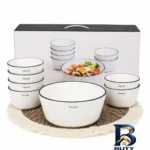 نمای جزئیات کاسه و پیاله مدل زارا ZR-۰۷ مجموعه ۷ عددی اصل نمای نزدیک بافت مغزها