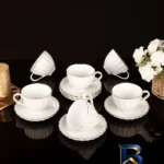 نمای بسته بندی سرویس قهوه خوری ۱۲ پارچه لمونژ کد ۰۱ برچسب و بسته بندی
