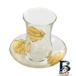 نمای بسته بندی ست نعلبکی و استکان ۱۲ پارچه طرح محرم یا اباعبدالله الحسین علیه السلام کد 40001308 برچسب و بسته بندی