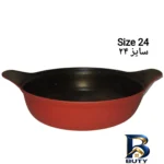 نمای بسته بندی تابه چدن نچسب با کفه سه لایه و قابلیت گریل برچسب و بسته بندی