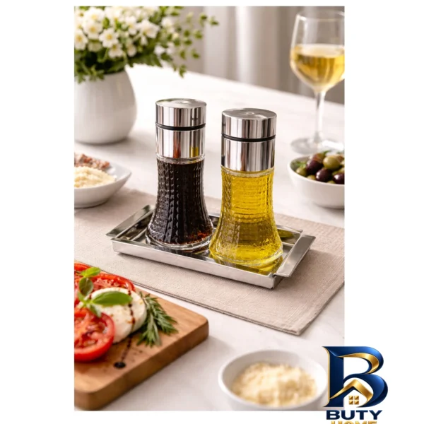 نمای بسته بندی ست آبلیموخوری و ظرف روغن مدل پرایم مجموعه ۲ عددی برچسب و بسته بندی