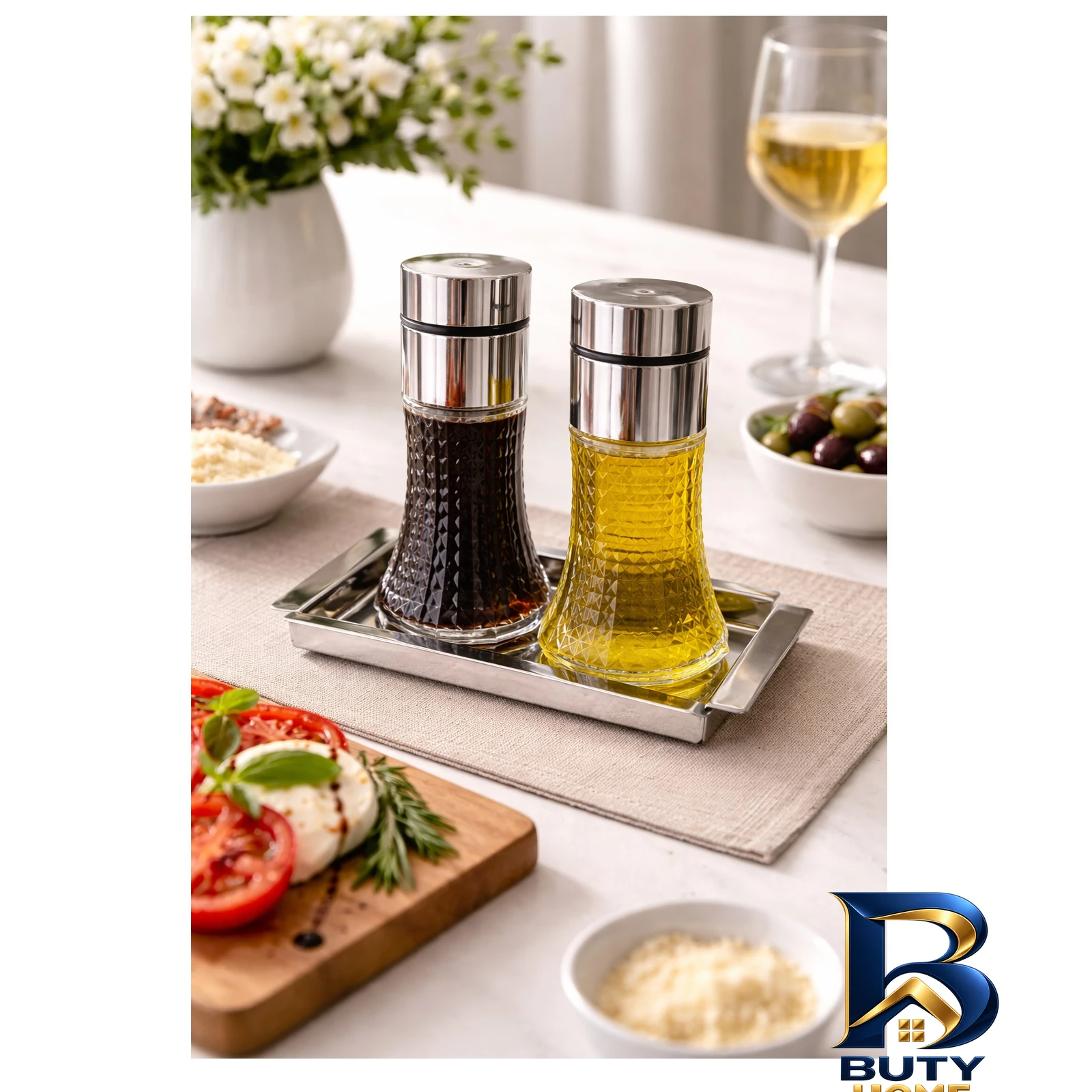 نمای بسته بندی ست آبلیموخوری و ظرف روغن مدل پرایم مجموعه ۲ عددی برچسب و بسته بندی