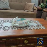 نمای بسته بندی سرویس چای خوری گلدار مدل سرامیکی مجموعه 5 عددی برچسب و بسته بندی