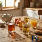 نمای بسته بندی لیوان شیشه اصفهان مدل نیلوفر کد 440 بسته ۶ عددی برچسب و بسته بندی
