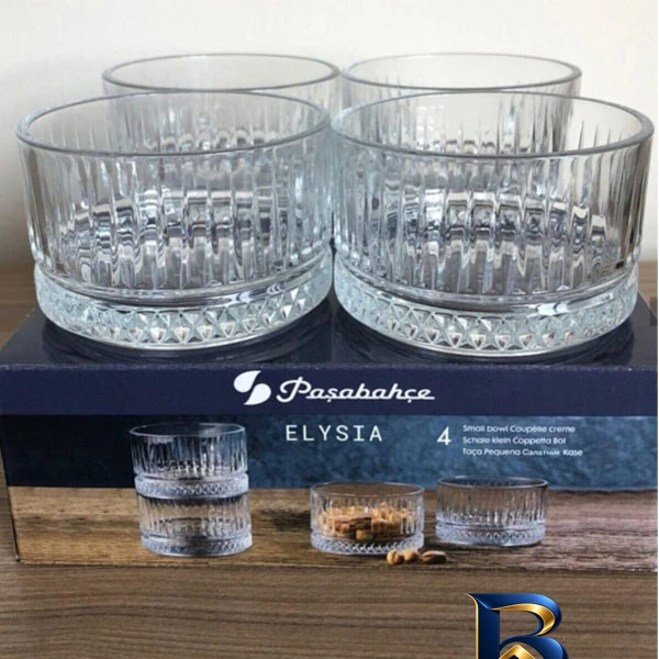 نمای بسته بندی پیاله مدل Elysia پاشاباغچه کد 530038 مجموعه 4 عددی برچسب و بسته بندی