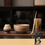 نمای بسته بندی سرویس چای خوری ۷ تکه ۴ نفره مدل ماچا کد ۲-۳ برچسب و بسته بندی