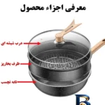نمای بسته بندی تابه چدنی ووگ با روکش نانو گرانیت طبیعی برچسب و بسته بندی