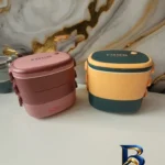 نمای بسته بندی ظرف غذا لانچ باکس مدل 3 طبقه برچسب و بسته بندی