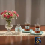 نمای بسته بندی سرویس چای خوری ۱۲ پارچه ۶ نفره لاو مدل Mona BL برچسب و بسته بندی