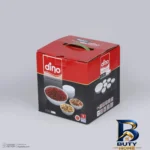 نمای بسته بندی سرویس ۷ پارچه آرکوپال دینو طرح دایره ورژن ۷ شامل ۱ کاسه بزرگ ۷×۱۹×۱۹ سانتی متر وزن ۳۷۵ گرم و ۶ پیاله ۶×۱۱×۱۱ س