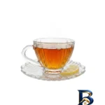 نمای بسته بندی ست فنجان و نعلبکی ۱۲ پارچه ۶ نفره مدل کریستال برچسب و بسته بندی