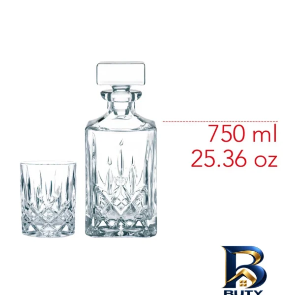 نمای بسته بندی سرویس لیوان و پارچ ناخمن مدل Noblesse کد 4887 بسته 3 عددی برچسب و بسته بندی