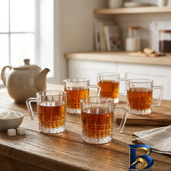نمای بسته بندی فنجان لومینارک مدل الیزه بسته ۶ عددی برچسب و بسته بندی