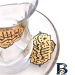 نمای بسته بندی سرویس چای خوری ۱۲ پارچه با طرح امیر المومنین برچسب و بسته بندی