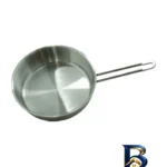 نمای بسته بندی تابه دستی لوکس استیل با دسته فلزی برچسب و بسته بندی