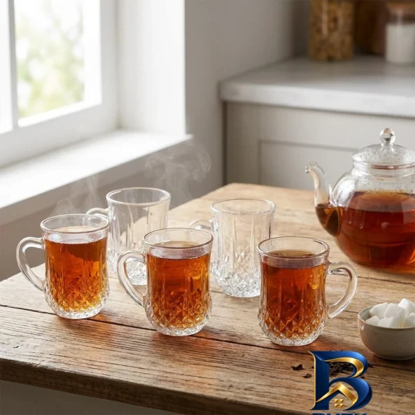 نمای بسته بندی فنجان نوری تازه مدل 240201W بسته ۶ عددی برچسب و بسته بندی