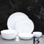 نمای بسته بندی سرویس غذاخوری اوپال ۲۸ پارچه ۶ نفره مدل Elegance پارس اپال برچسب و بسته بندی