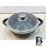 نمای بسته بندی قابلمه ای تی سی با روکش گرانیتی و دستگیره فلزی برچسب و بسته بندی