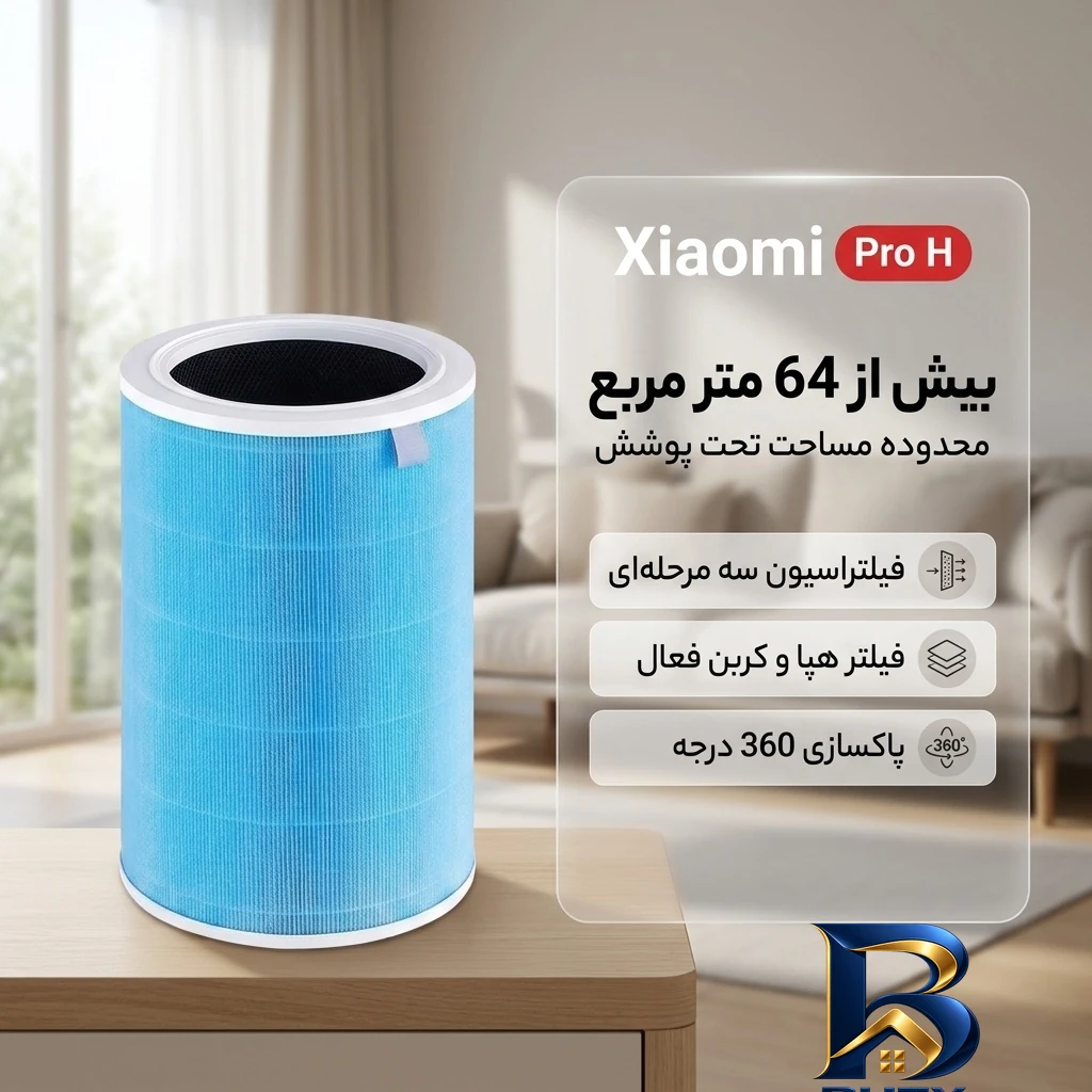 نمای بسته بندی فیلتر تصفیه کننده هوا شیائومی مدل Pro H برچسب و بسته بندی