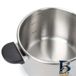 نمای بسته بندی زودپز پارس استیل بایا با کف سه لایه و ظرفیت برچسب و بسته بندی