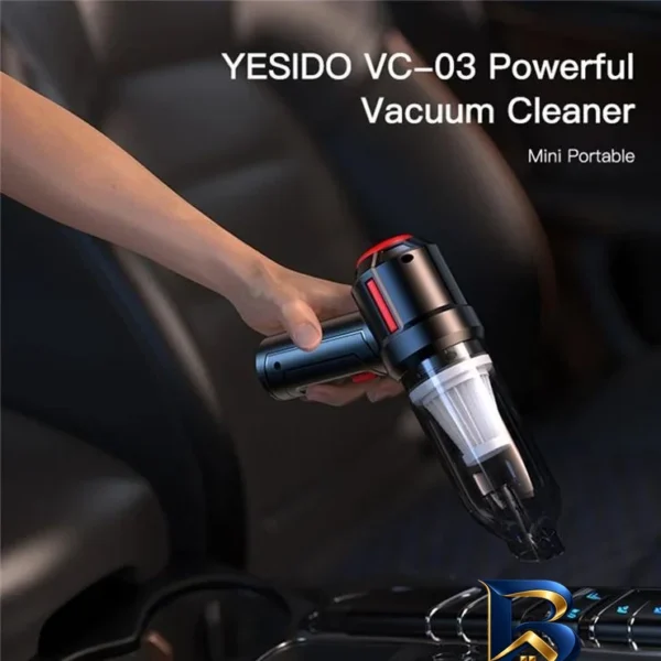 نمای کناری جارو شارژی دستی یسیدو مدل Duster Vacuum VC۰۳ اصل عمق قاب و پروفایل