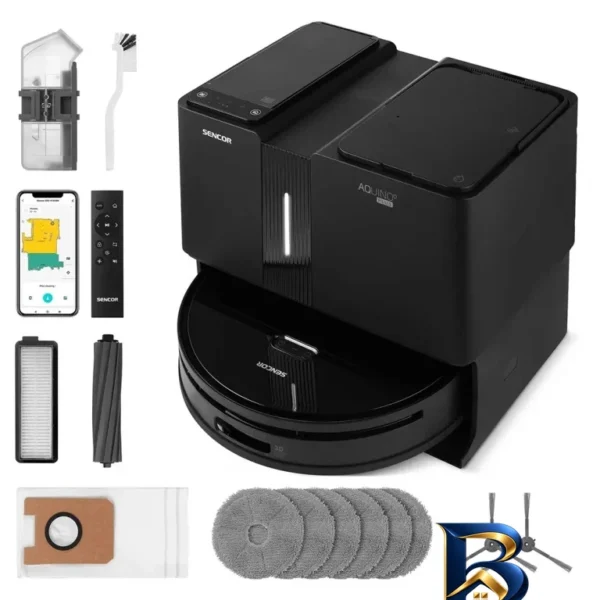 نمای کناری جارو رباتیک سنکور مدل SRV 9790BK با قابلیت های ویژه عمق قاب و پروفایل