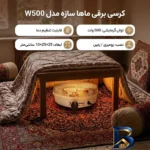 نمای بسته بندی کرسی برقی ماها سازه مدل W۵۰۰ اصل برچسب و بسته بندی