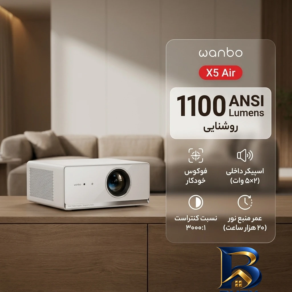 نمای کناری ویدئو پروژکتور ونبو مدل X۵ Air اصل عمق قاب و پروفایل