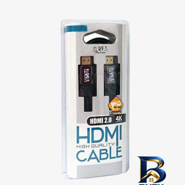 نمای بسته بندی کابل رابط کاربری HDMI کی نت پلاس مدل KNT-HPC۲۳۵ به طول ۱۵ متر اصل برچسب و بسته بندی