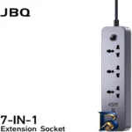 نمای جزئیات چندراهی برق جی بی کیو مدل ۷in۱ extention socket اصل نمای نزدیک بافت پرز